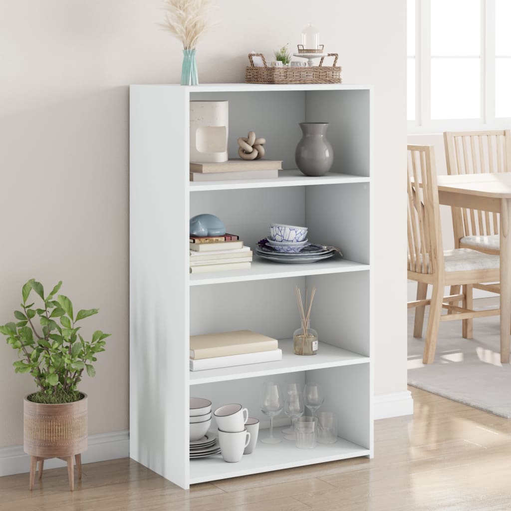 Vidaxl hoge kast 70x41x124 cm bewerkt hout wit
