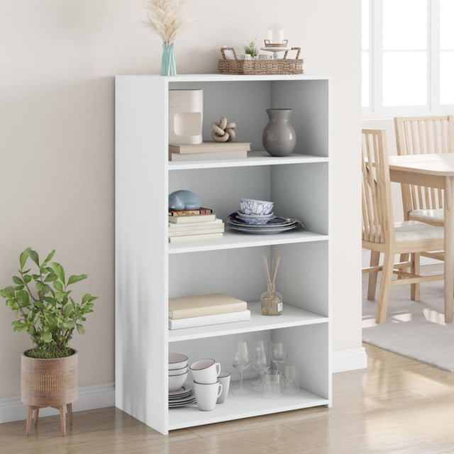 Vidaxl hoge kast 70x41x124 cm bewerkt hout wit