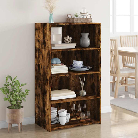 Vidaxl hoge kast 70x41x124 cm bewerkt hout gerookt eikenkleurig