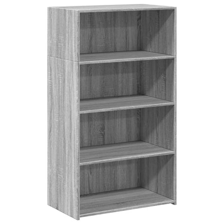 Vidaxl hoge kast 70x41x124 cm bewerkt hout grijs sonoma eikenkleurig