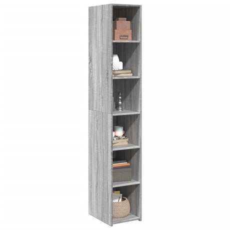 Vidaxl hoge kast 30x41x185 cm bewerkt hout grijs sonoma eikenkleurig