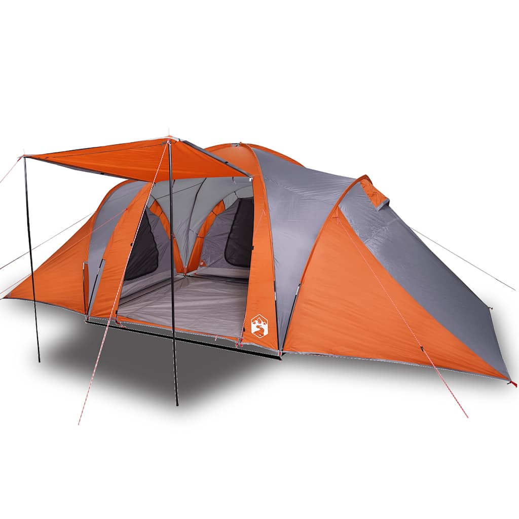 Vidaxl Dome Stan 6-Person Waterproof Grey and Orange