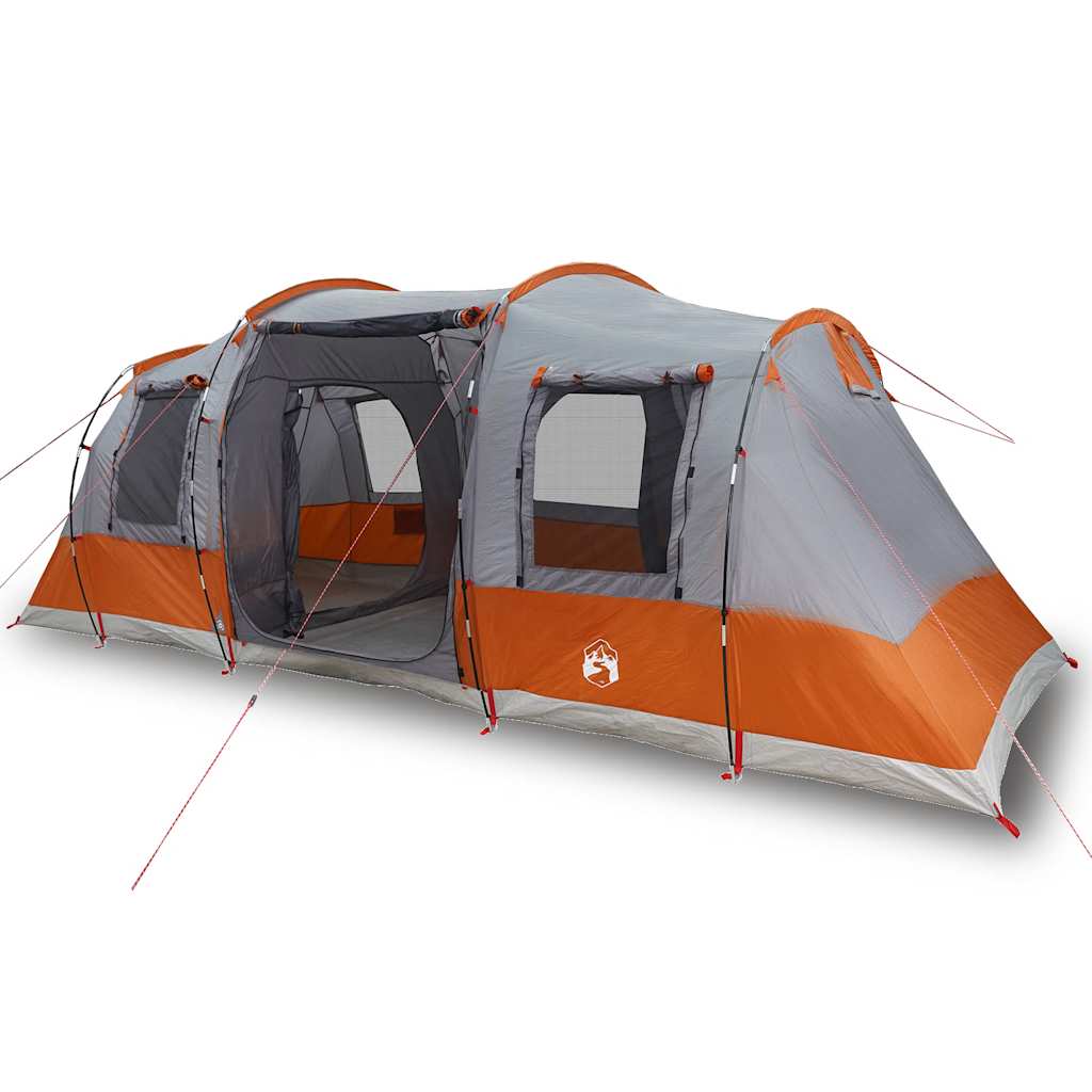 Vidaxl Tunnel Tent à 4 personnes étanche gris et orange