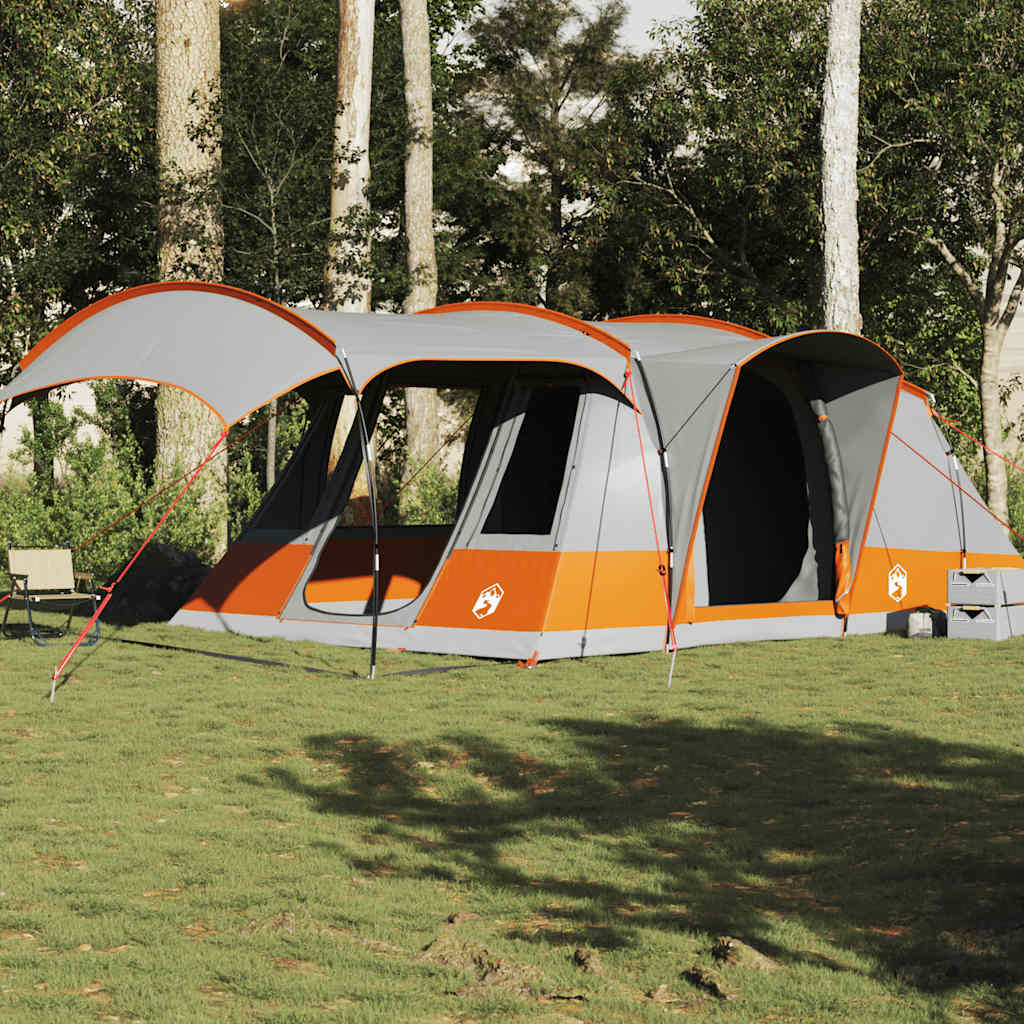 Vidaxl Tunnel Tent à 5 personnes étanche gris et orange