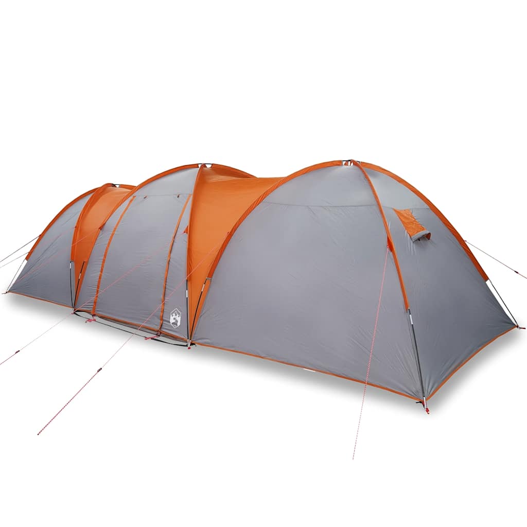 Vidaxl dome tente 8 personnes étanche gris et orange