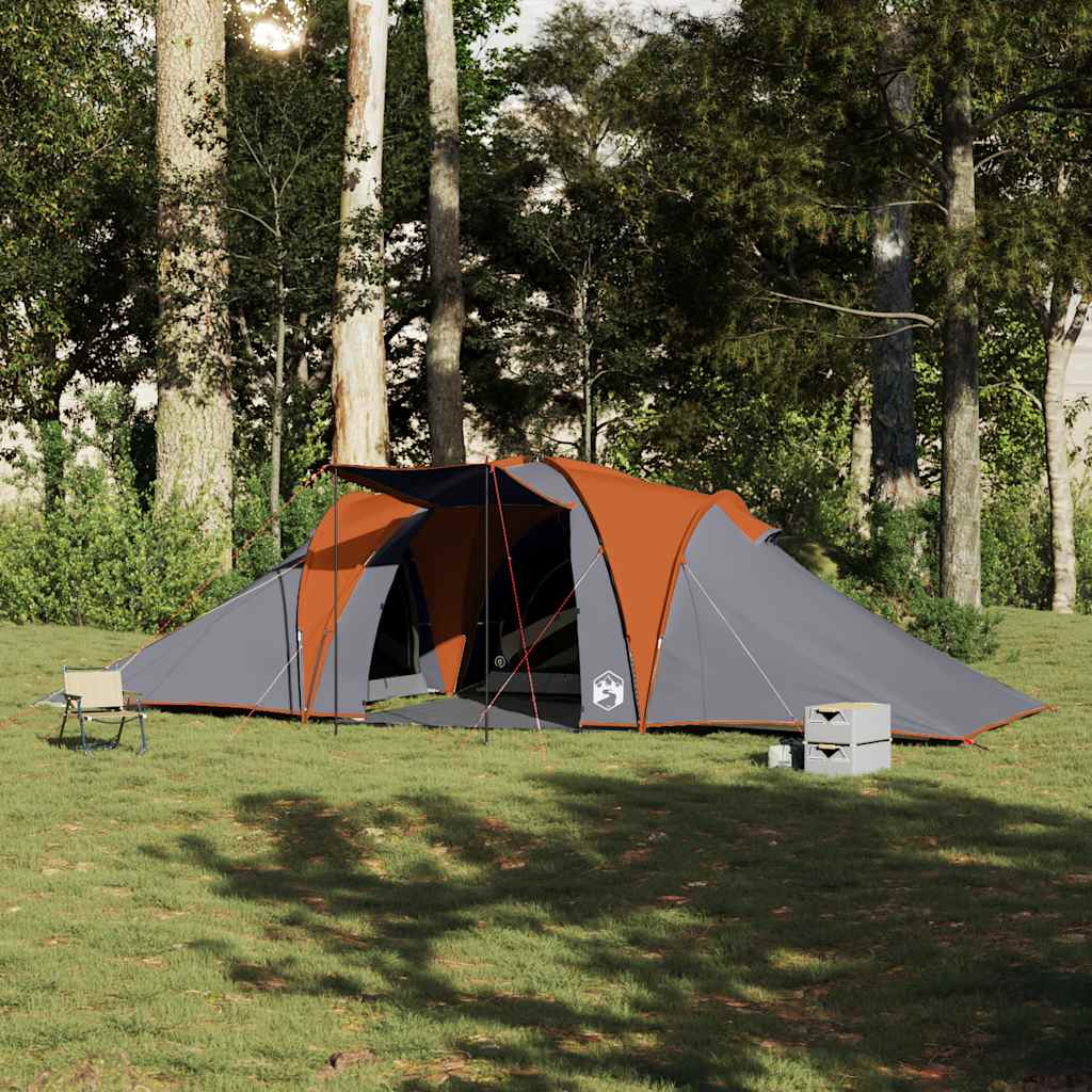 Vidaxl Dome tent 6-person waterproof gray and orange