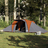 Vidaxl Dome Tent de 6 personas impermeables grises y naranja