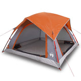 Vidaxl Tent à 4 personnes étanche gris et orange