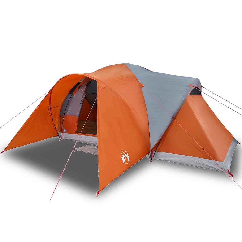 Vidaxl dome tente 6 personnes étanche gris et orange