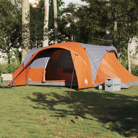 Vidaxl koepeltent 6-persoons waterdicht grijs en oranje