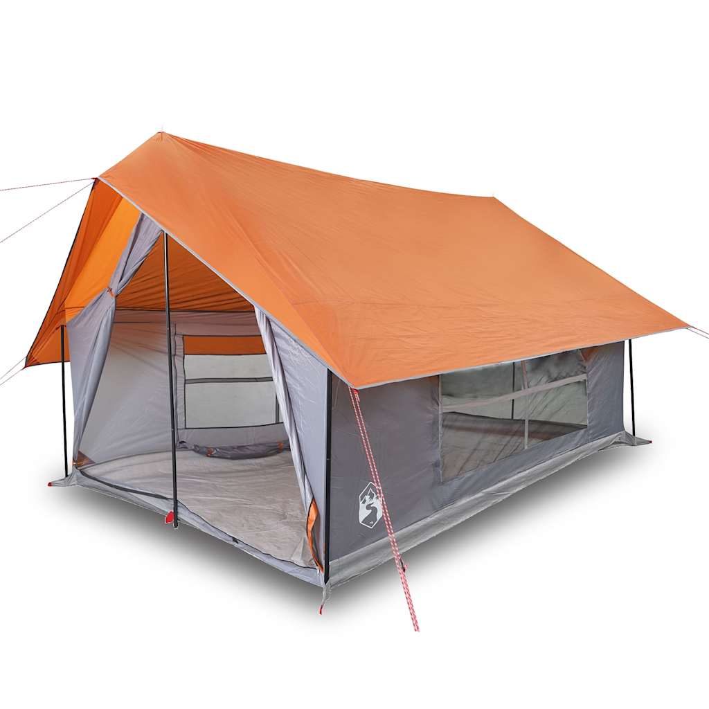 Vidaxl Tent à 5 personnes étanche gris et orange