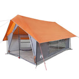 Vidaxl Tent de 5 personas impermeables grises y naranja