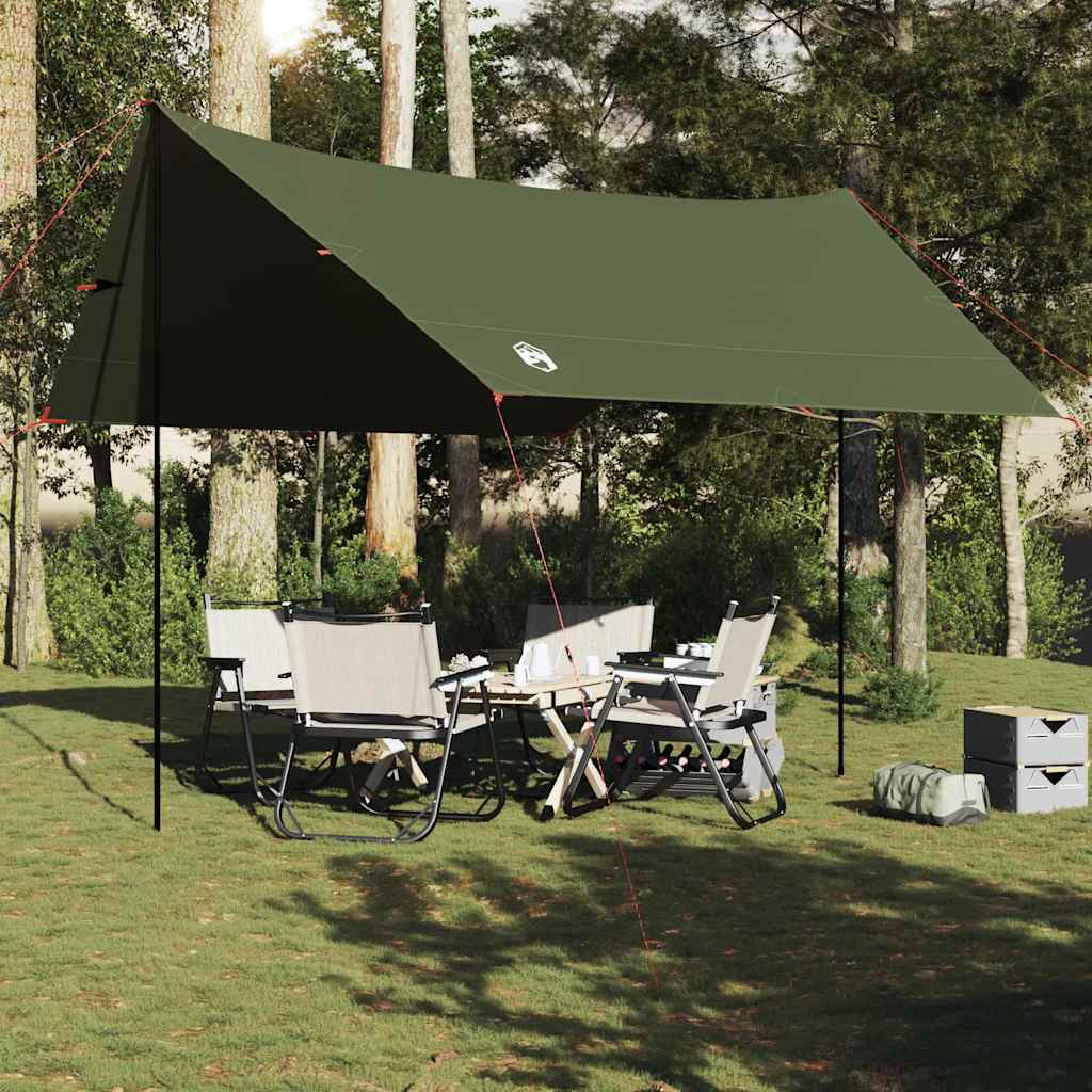 Vidaxl Camping Canopy Vandtæt 438x376x212 cm olivengrøn