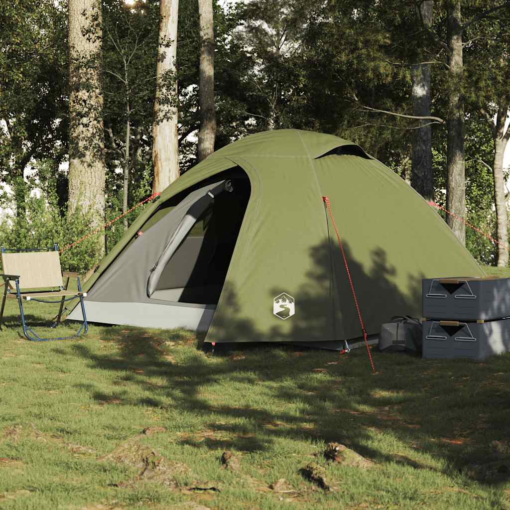 Vidaxl Dome Stan 3-Person Waterproof Olive Green