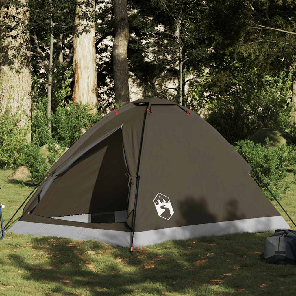 Vidaxl dome tente 2 personnes étanche marron imperméable