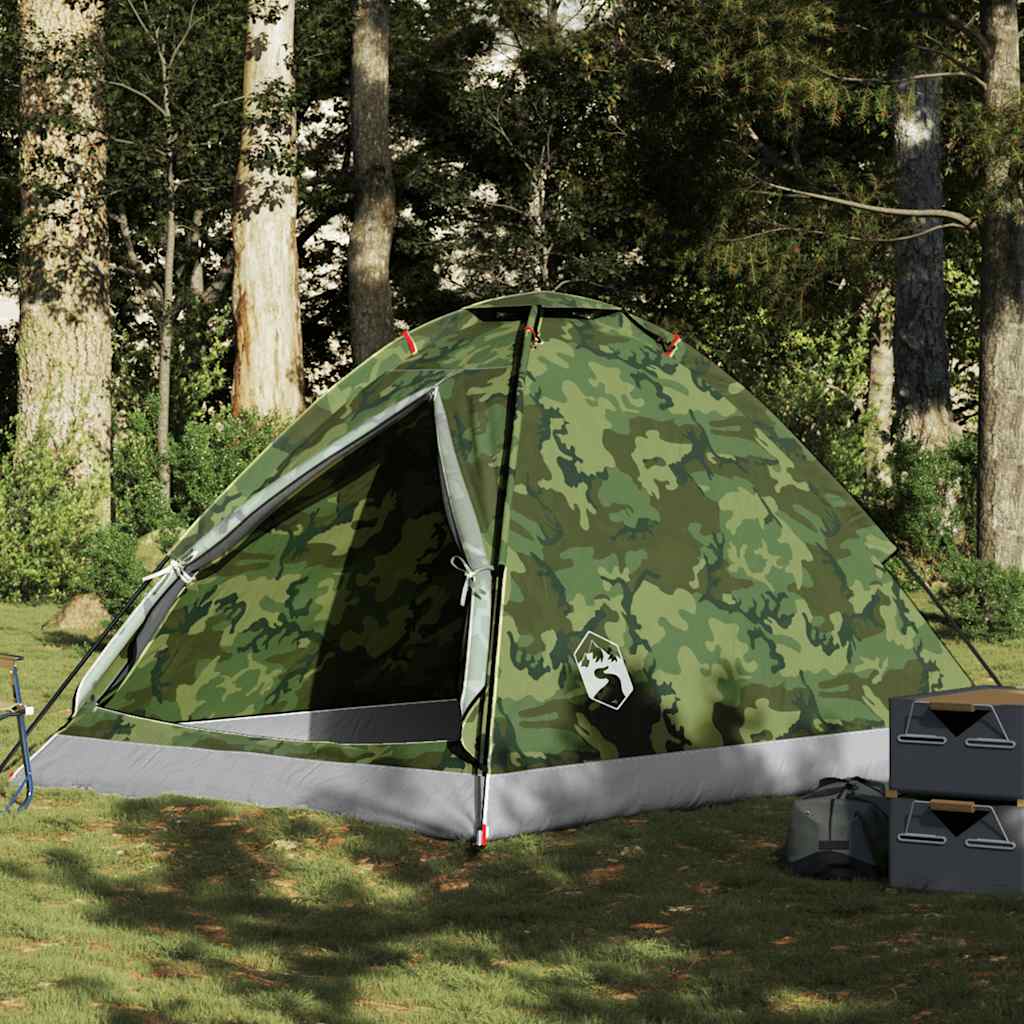 Vidaxl dome tente 4 personnes camouflage imperméable