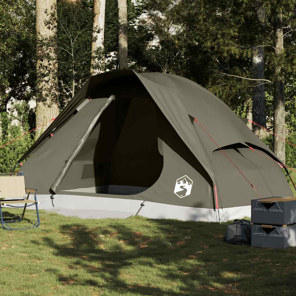 Vidaxl dome tente 6 personnes étanche marron imperméable