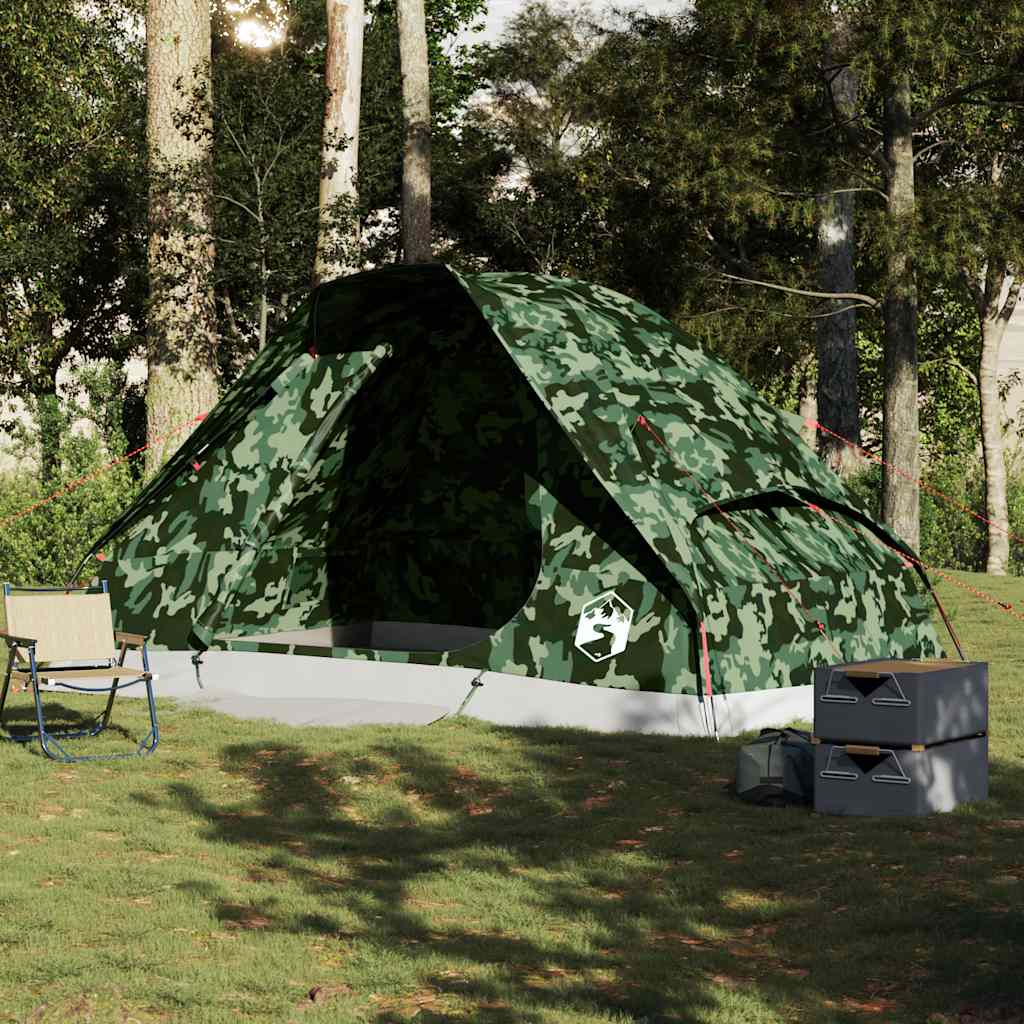 Vidaxl koepeltent 6-persoons waterdicht camouflage