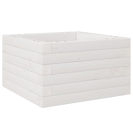 Vidaxl plantenbak 40x40x23 cm massief grenenhout wit
