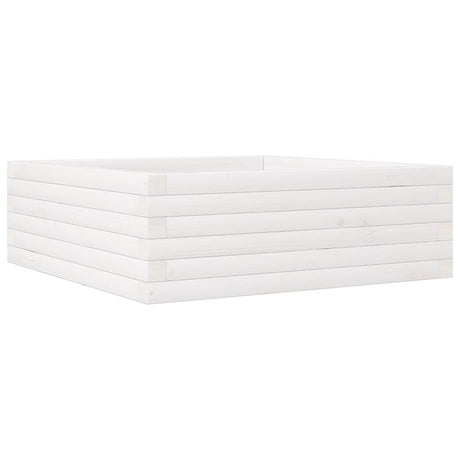 Vidaxl plantenbak 70x70x23 cm massief grenenhout wit
