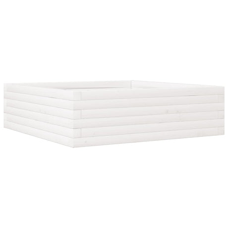 Vidaxl plantenbak 80x80x23 cm massief grenenhout wit