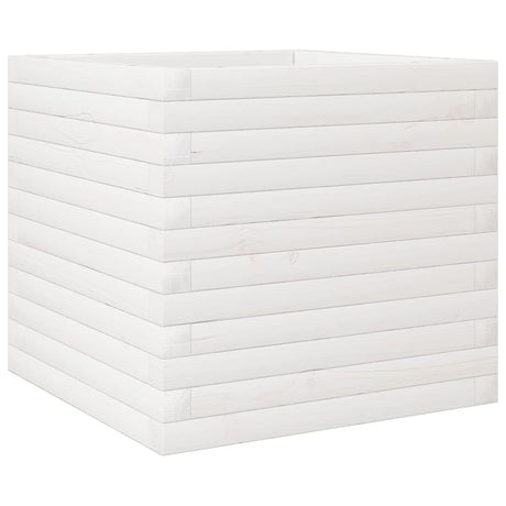 Vidaxl plantenbak 50x50x45,5 cm massief grenenhout wit