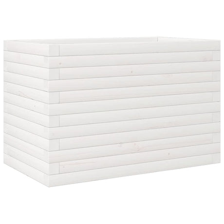 Vidaxl plantenbak 70x40x45,5 cm massief grenenhout wit