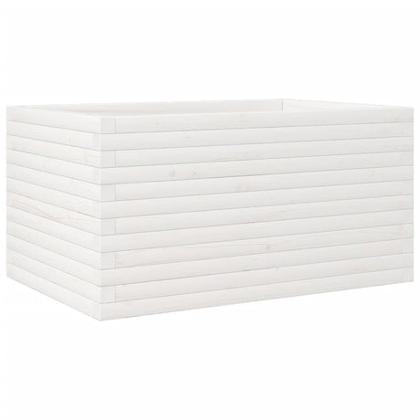 Vidaxl plantenbak 90x60x45,5 cm massief grenenhout wit