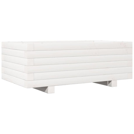 Vidaxl plantenbak 70x40x26,5 cm massief grenenhout wit