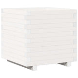 Vidaxl plantenbak 50x50x49,5 cm massief grenenhout wit