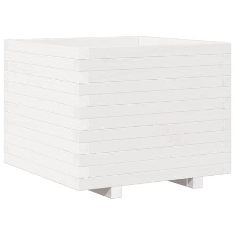 Vidaxl plantenbak 60x60x49,5 cm massief grenenhout wit