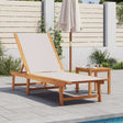 Vidaxl ligbed met tafel massief acaciahout en textileen grijs