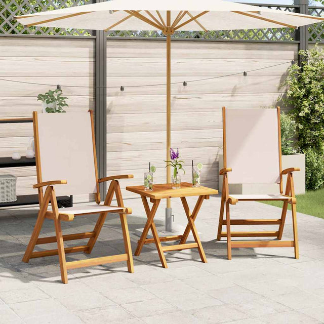 Vidaxl opklapbare stoelen, 2 stuks, van massief acaciahout en textilene.