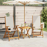 Vidaxl opklapbare stoelen, 2 stuks, van massief acaciahout en textilene.