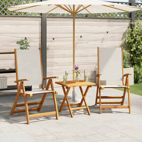 Vidaxl opklapbare stoelen, 2 stuks, van massief acaciahout en textilene.