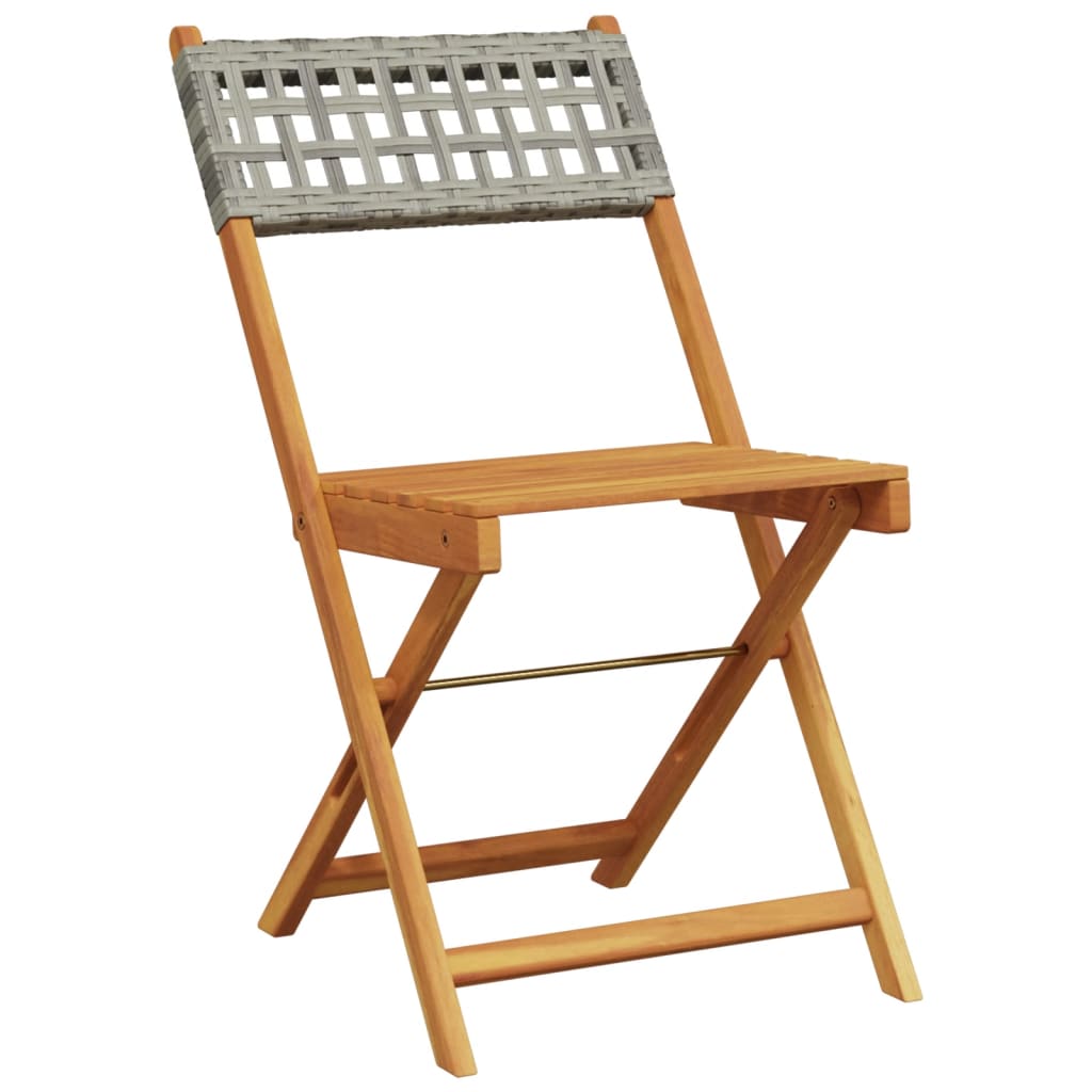Vidaxl 5-delige tuinset poly rattan en massief hout grijs