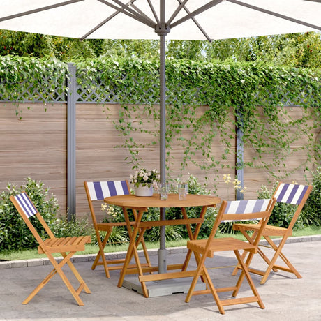 Vidaxl 5-delige tuinset massief hout en stof blauw en wit