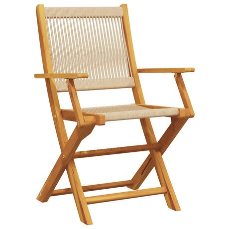 Vidaxl 3-delige bistroset polypropeen en massief hout beige
