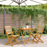 Vidaxl 3-delige bistroset polypropeen en massief hout beige