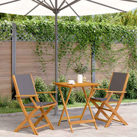 Vidaxl 3-delige bistroset stof en massief hout antracietkleurig