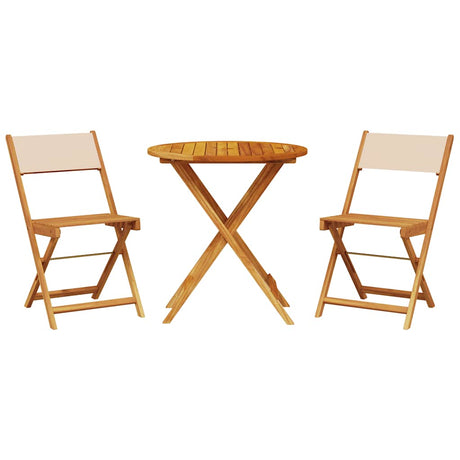 Vidaxl 3-delige bistroset stof en massief hout beige