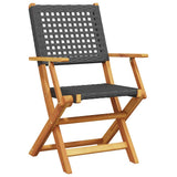 Vidaxl 3-delige bistroset poly rattan en massief hout zwart