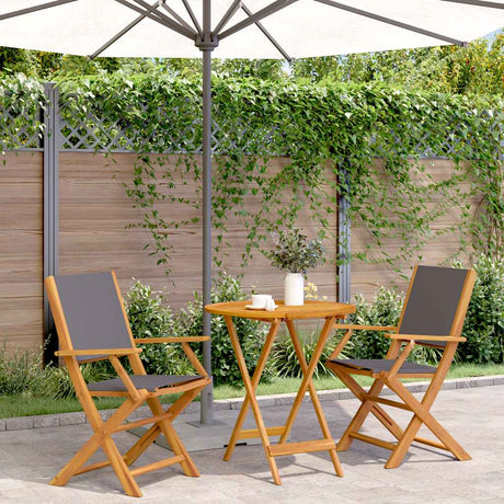 Vidaxl 3-delige bistroset stof en massief hout antracietkleurig