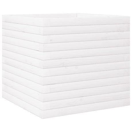 Vidaxl plantenbak 50x50x46 cm massief grenenhout wit