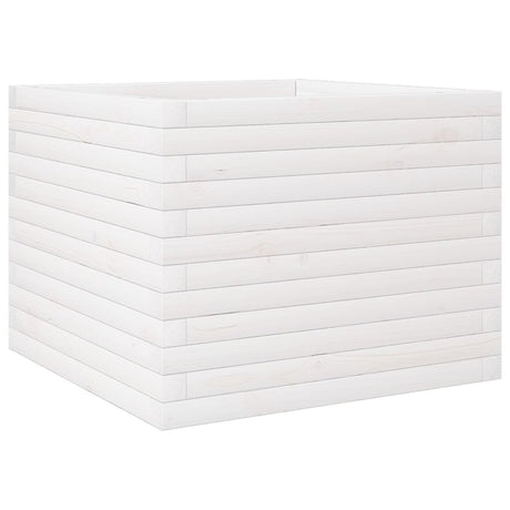 Vidaxl plantenbak 60x60x46 cm massief grenenhout wit