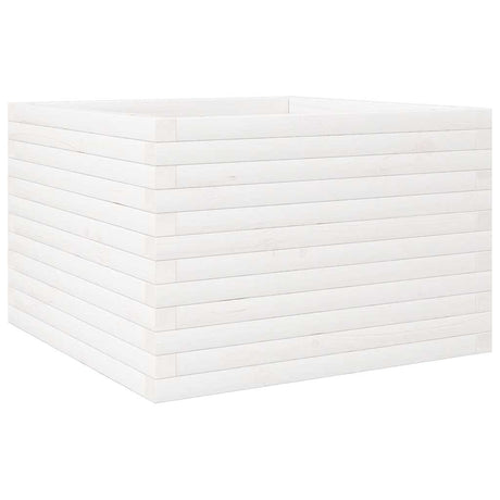 Vidaxl plantenbak 70x70x46 cm massief grenenhout wit