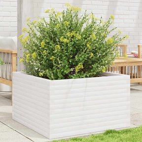 Vidaxl plantenbak 80x80x46 cm massief grenenhout wit