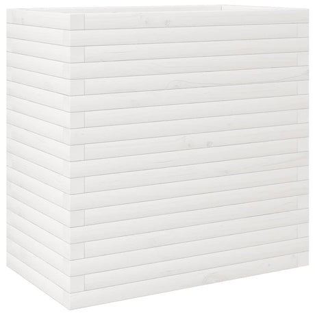 Vidaxl plantenbak 70x40x68,5 cm massief grenenhout wit