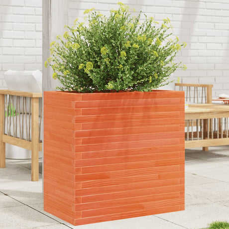 Vidaxl plantenbak 70x40x68,5 cm massief grenenhout wasbruin