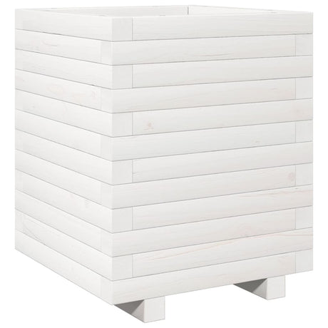 Vidaxl plantenbak 40x40x49,5 cm massief grenenhout wit